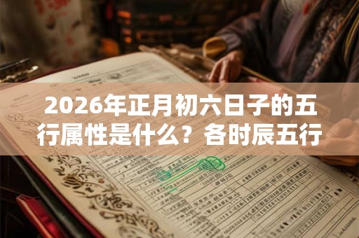 2026年正月初六日子的五行属性是什么？各时辰五行属什么？