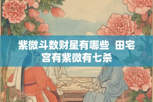 紫微斗数财星有哪些  田宅宫有紫微有七杀