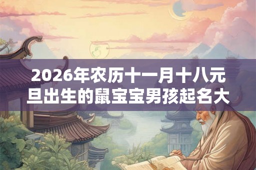2026年农历十一月十八元旦出生的鼠宝宝男孩起名大全