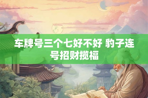 车牌号三个七好不好 豹子连号招财揽福 车牌号三个七好不好 豹子连号招财揽福