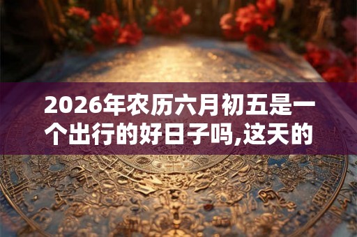2026年农历六月初五是一个出行的好日子吗,这天的吉时有哪些？