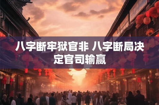 八字断牢狱官非 八字断局决定官司输赢