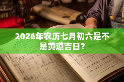 2026年农历七月初六是不是黄道吉日？