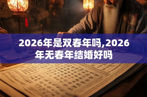 2026年是双春年吗,2026年无春年结婚好吗
