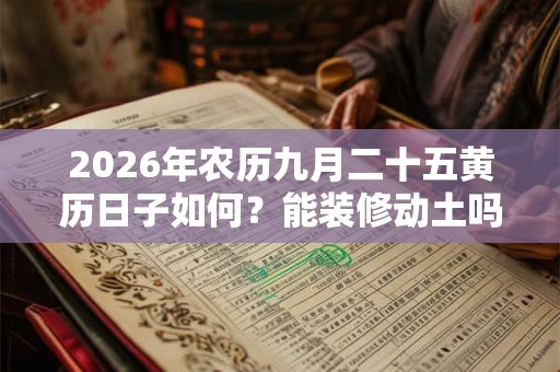 2026年农历九月二十五黄历日子如何？能装修动土吗？