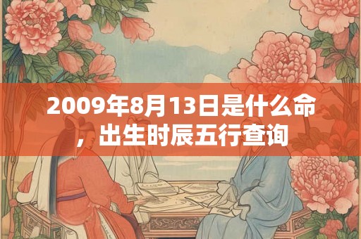 2009年8月13日是什么命，出生时辰五行查询