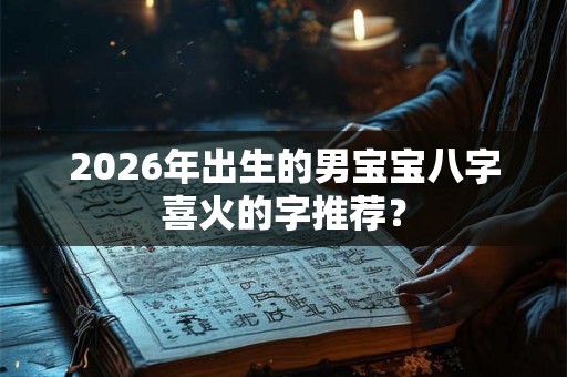 2026年出生的男宝宝八字喜火的字推荐？