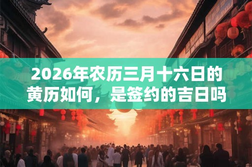 2026年农历三月十六日的黄历如何，是签约的吉日吗？