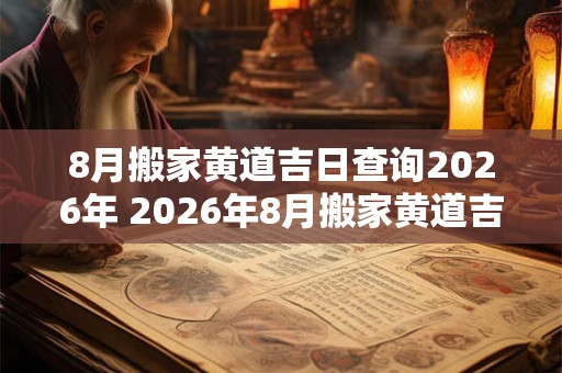 8月搬家黄道吉日查询2026年 2026年8月搬家黄道吉日是什么