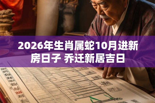 2026年生肖属蛇10月进新房日子 乔迁新居吉日