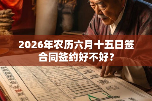 2026年农历六月十五日签合同签约好不好？