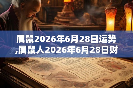 属鼠2026年6月28日运势,属鼠人2026年6月28日财运,生肖鼠2026年6月28日运势