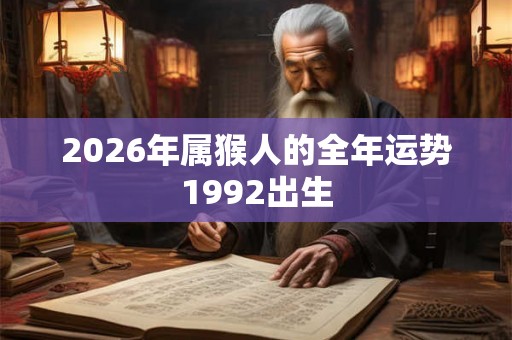 2026年属猴人的全年运势1992出生 2026年属猴人的全年运势1992出生