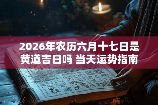2026年农历六月十七日是黄道吉日吗 当天运势指南