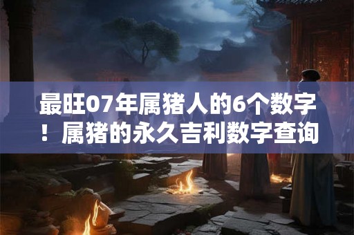 最旺07年属猪人的6个数字！属猪的永久吉利数字查询