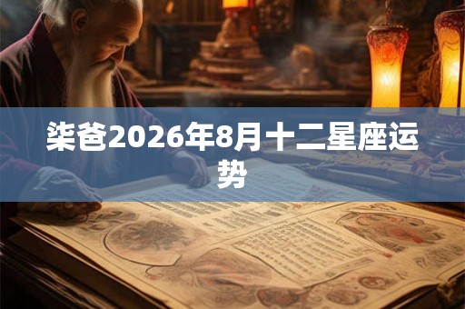 柒爸2026年8月十二星座运势 柒爸2026年8月十二星座运势