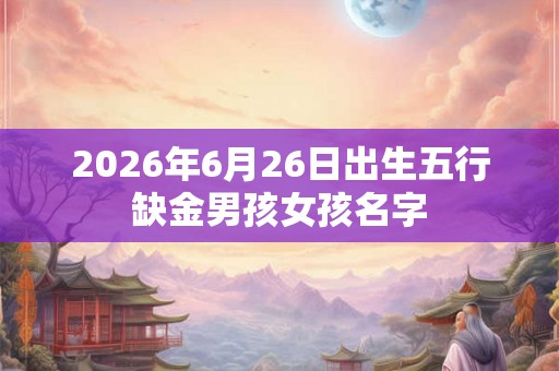 2026年6月26日出生五行缺金男孩女孩名字