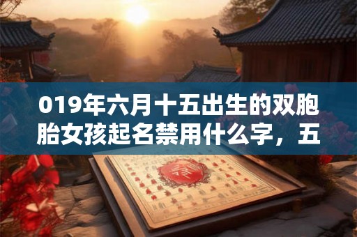019年六月十五出生的双胞胎女孩起名禁用什么字，五行属什么