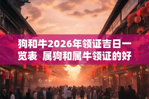 狗和牛2026年领证吉日一览表  属狗和属牛领证的好日子