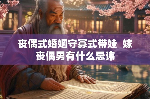 丧偶式婚姻守寡式带娃  嫁丧偶男有什么忌讳