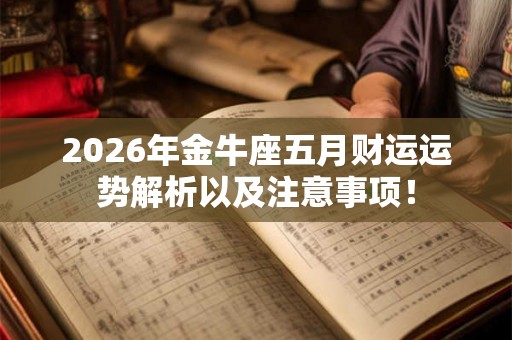 2026年金牛座五月财运运势解析以及注意事项！