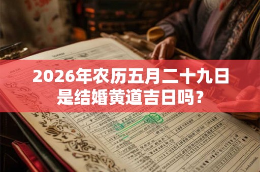 2026年农历五月二十九日是结婚黄道吉日吗？