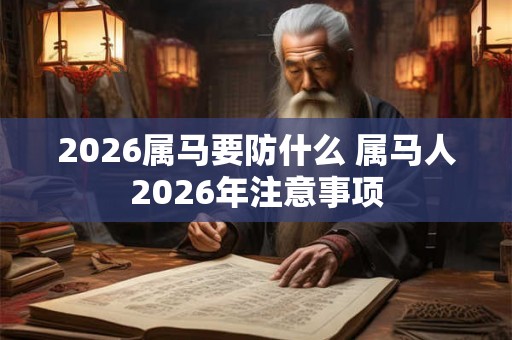 2026属马要防什么 属马人2026年注意事项 2026属马要防什么 属马人2026年注意事项