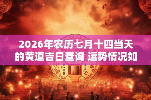 2026年农历七月十四当天的黄道吉日查询 运势情况如何 2026年农历七月十四当天的黄道吉日查询 运势情况如何