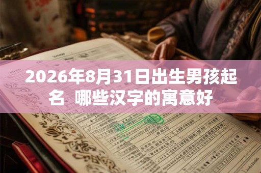 2026年8月31日出生男孩起名  哪些汉字的寓意好
