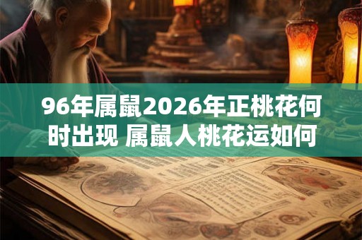 96年属鼠2026年正桃花何时出现 属鼠人桃花运如何 96年属鼠2026年正桃花何时出现 属鼠人桃花运如何