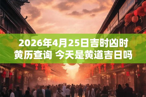 2026年4月25日吉时凶时黄历查询 今天是黄道吉日吗