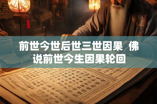 前世今世后世三世因果  佛说前世今生因果轮回