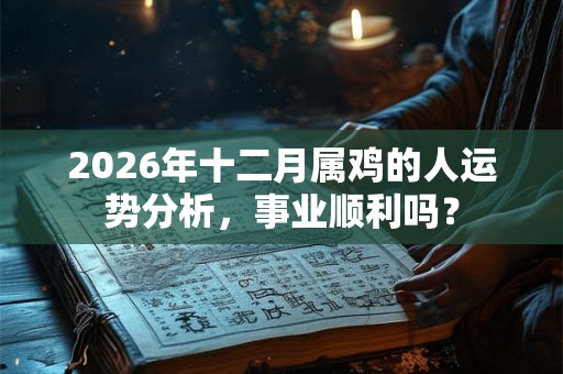 2026年十二月属鸡的人运势分析，事业顺利吗？