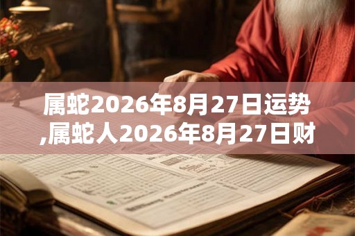 属蛇2026年8月27日运势,属蛇人2026年8月27日财运,生肖蛇2026年8月27日运势