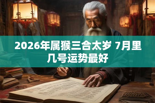 2026年属猴三合太岁 7月里几号运势最好