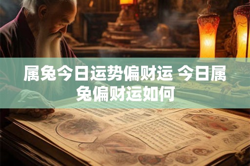 属兔今日运势偏财运 今日属兔偏财运如何 属兔今日运势偏财运 今日属兔偏财运如何