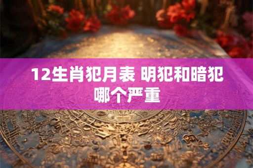 12生肖犯月表 明犯和暗犯哪个严重