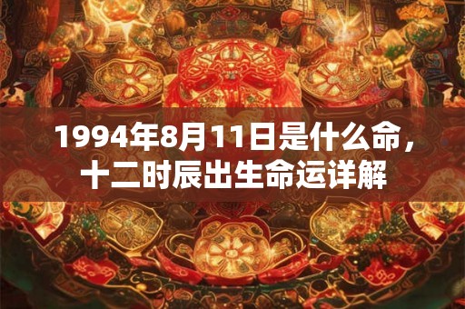 1994年8月11日是什么命，十二时辰出生命运详解