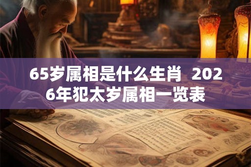 65岁属相是什么生肖  2026年犯太岁属相一览表