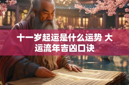 十一岁起运是什么运势 大运流年吉凶口诀