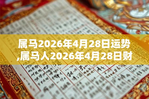 属马2026年4月28日运势,属马人2026年4月28日财运,生肖马2026年4月28日运势