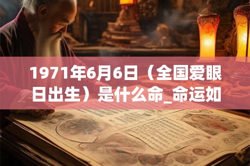 1971年6月6日（全国爱眼日出生）是什么命_命运如何