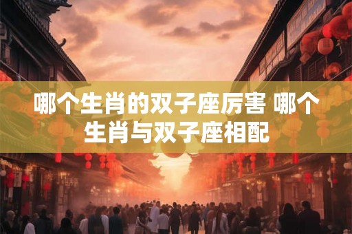 哪个生肖的双子座厉害 哪个生肖与双子座相配