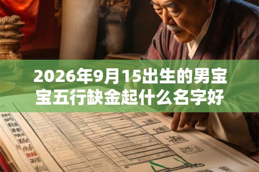 2026年9月15出生的男宝宝五行缺金起什么名字好