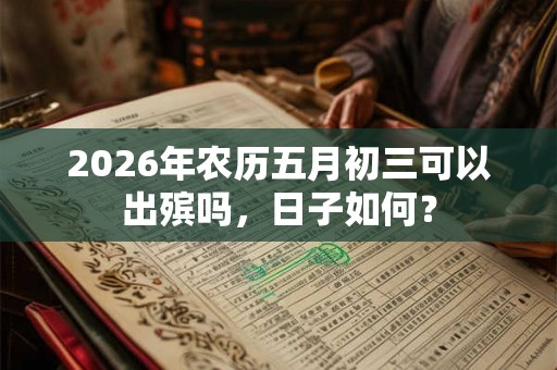 2026年农历五月初三可以出殡吗，日子如何？