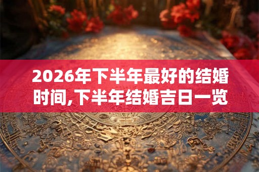 2026年下半年最好的结婚时间,下半年结婚吉日一览表! 2026年下半年最好的结婚时间,下半年结婚吉日一览表!