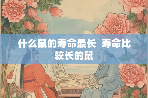 什么鼠的寿命最长  寿命比较长的鼠
