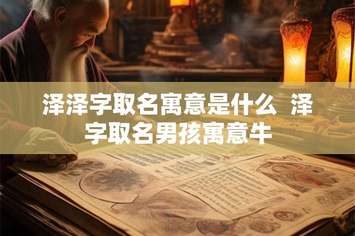 泽泽字取名寓意是什么  泽字取名男孩寓意牛