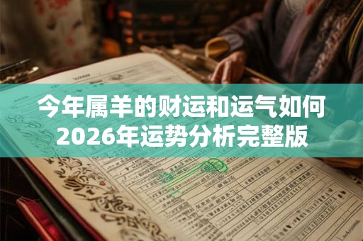 今年属羊的财运和运气如何2026年运势分析完整版