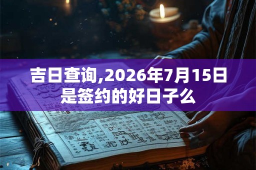 吉日查询,2026年7月15日是签约的好日子么